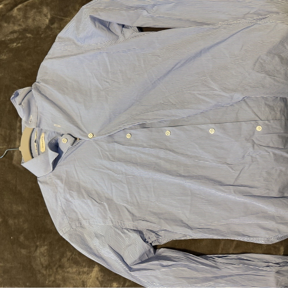 Lacoste Blue Striped Button-Up Shirt